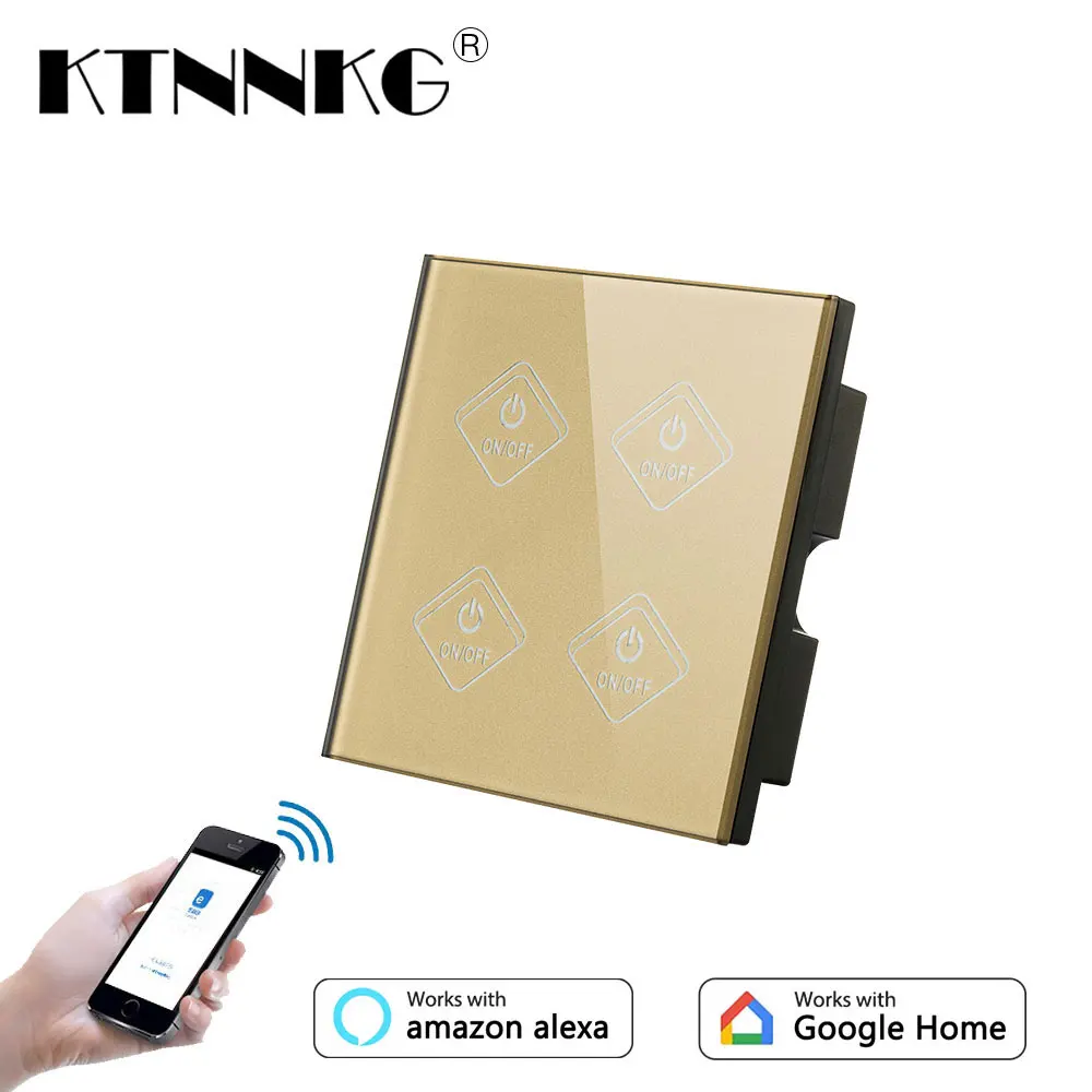 

UK Plug Wifi Touch Switch Smart home Remote Control Work With Amazon Alexa Wireless Light LED Lamps Switch Timing Control