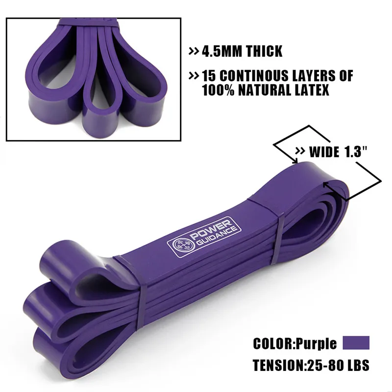 5 уровней помощи подтягивания полосы сопротивления петли ремни фитнес тренажерный зал оборудование для бодибилдинга тренировки ноги руки мышцы - Цвет: Фиолетовый