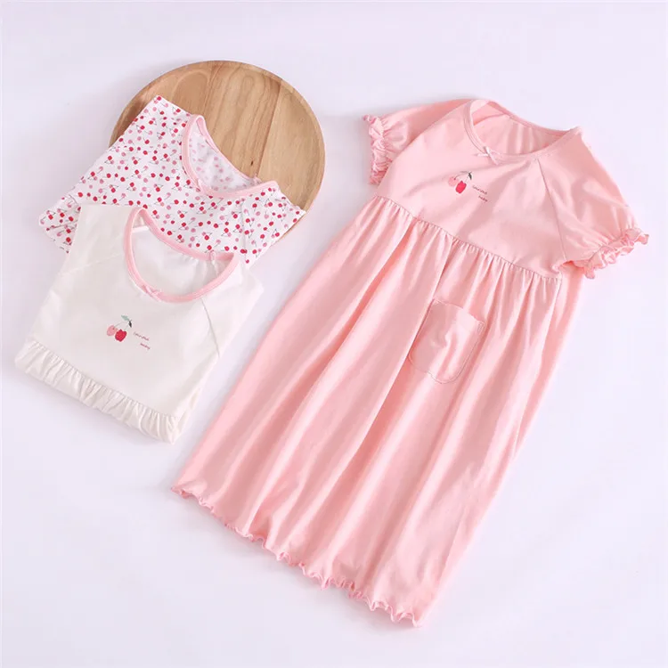 Princess nightgowns for girls cotton nightdress girls sleepwear loose dress 11