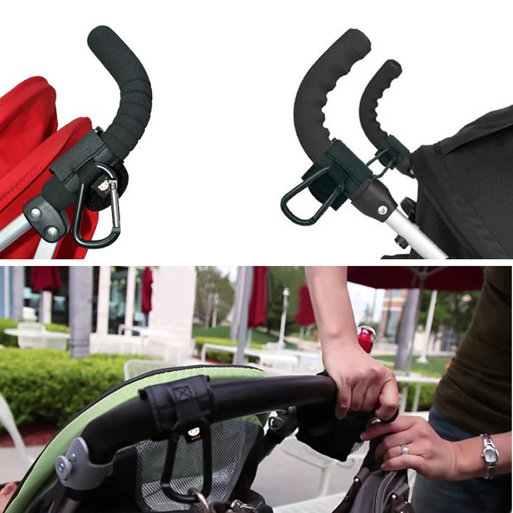 

Rotatable Adjustable Baby Pushchair Pram Stroller Buggy Hanger Trolley Carabiner Clip Aluminum Hook and Strap