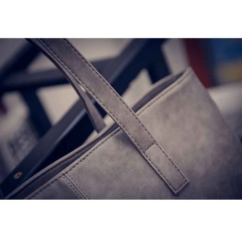 women bag 2018 fashion women leather handbag brief shoulder bags gray /black large capacity luxury handbags women bags designer