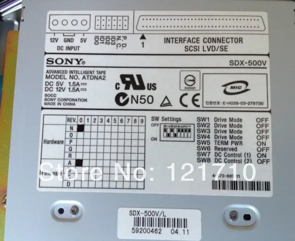 AIT2 ATDNA2 SDX-500V L 68 pin Расширенный интеллигентая(ый) SCSI драйвер накопителя на ленте