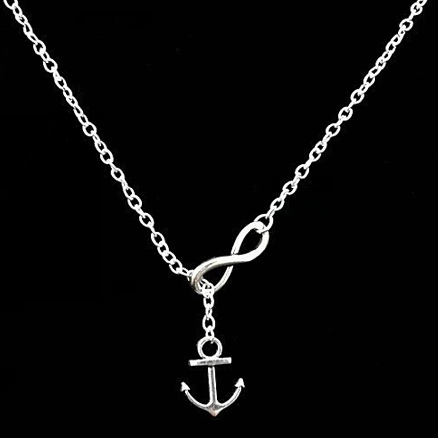Подвеска Lucky 8-Charms модный винтажный якорь эффектный свитер цепочка ожерелье