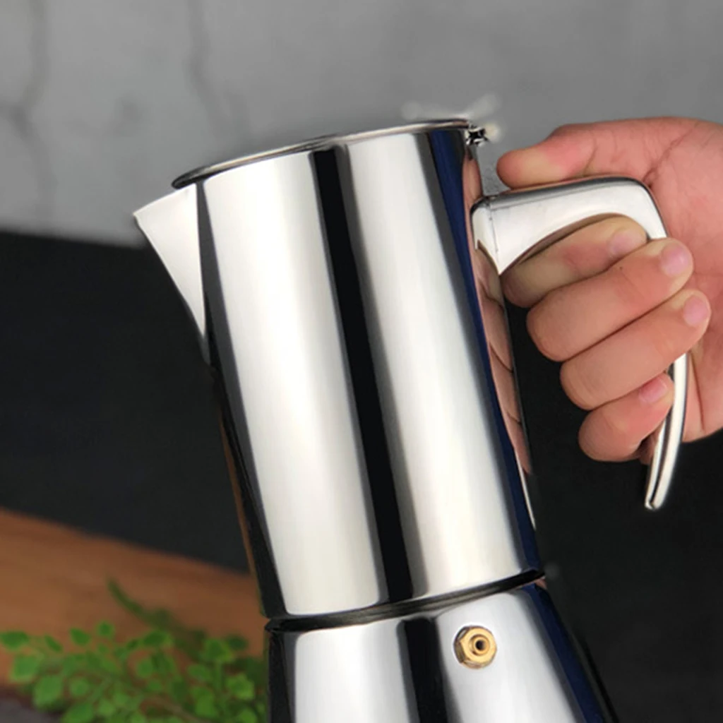 Stainless Steel Stovetop Moka Espresso Coffee Maker Pot Percolator 200ml 300ml