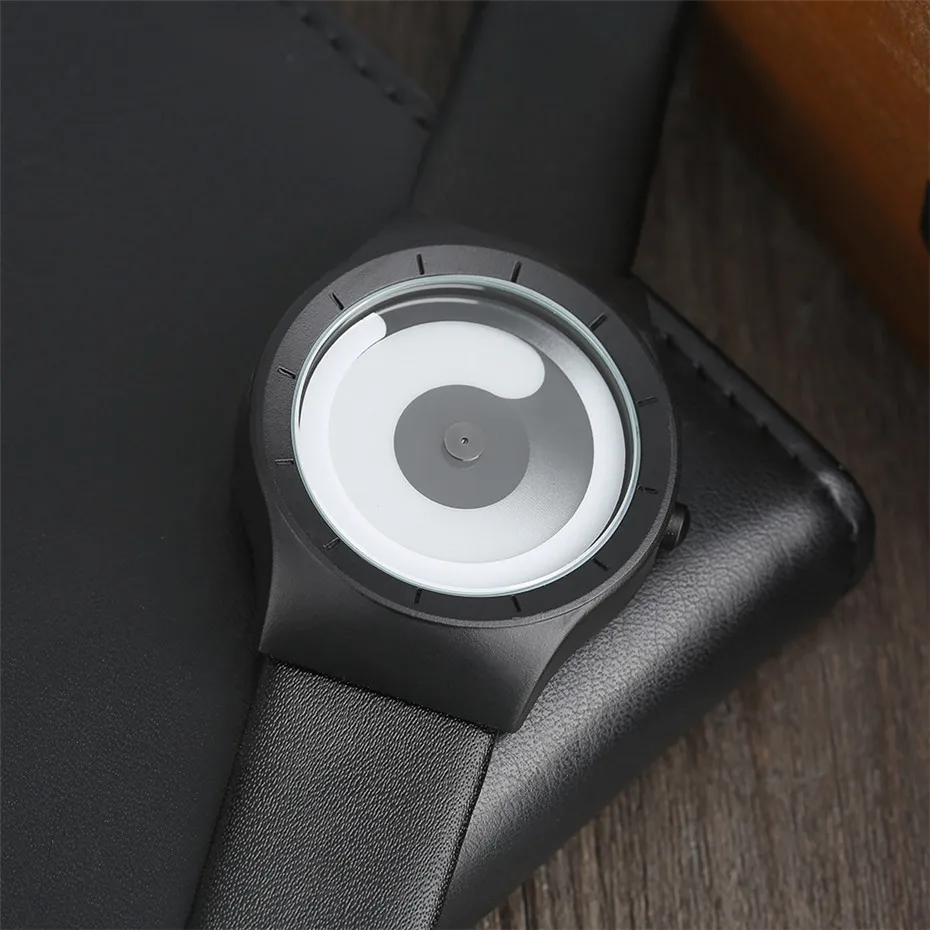 Fashion Mens Watch Leather Analog Quartz Sport Wristwatch Creative Cool Blue Ocean Steel Clock Relogio Masculino Spiral Turntable Swirl Hour Clock Female (11)