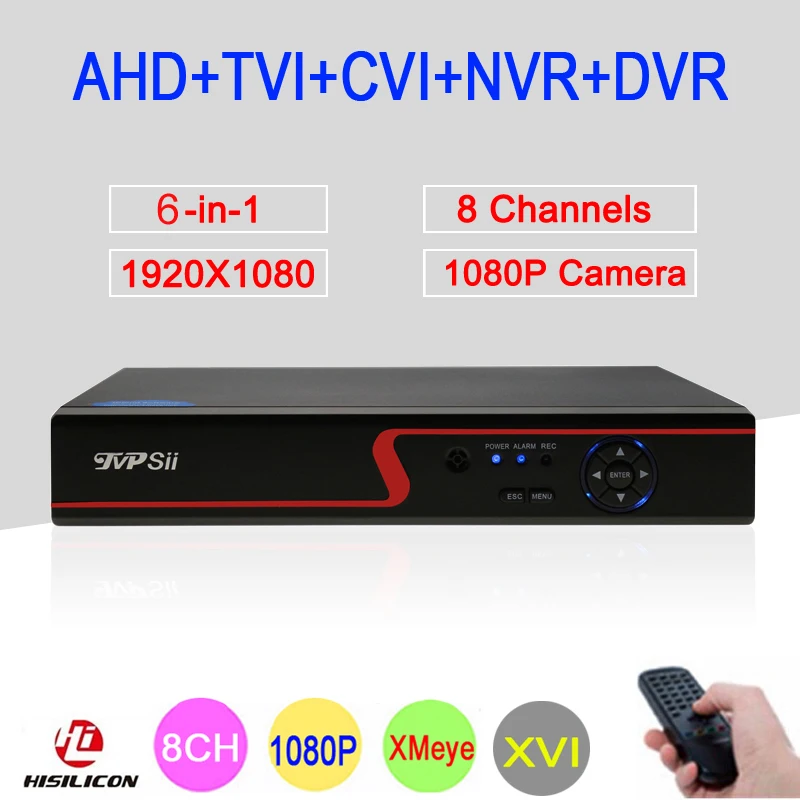 

5mp AHD Camera Red Panel Hi3520D 5MN XMeye 8 Channel 8CH Surveillance Video Recorder 6 in 1 Hybrid WIFI NVR TVI CVI CCTV DVR