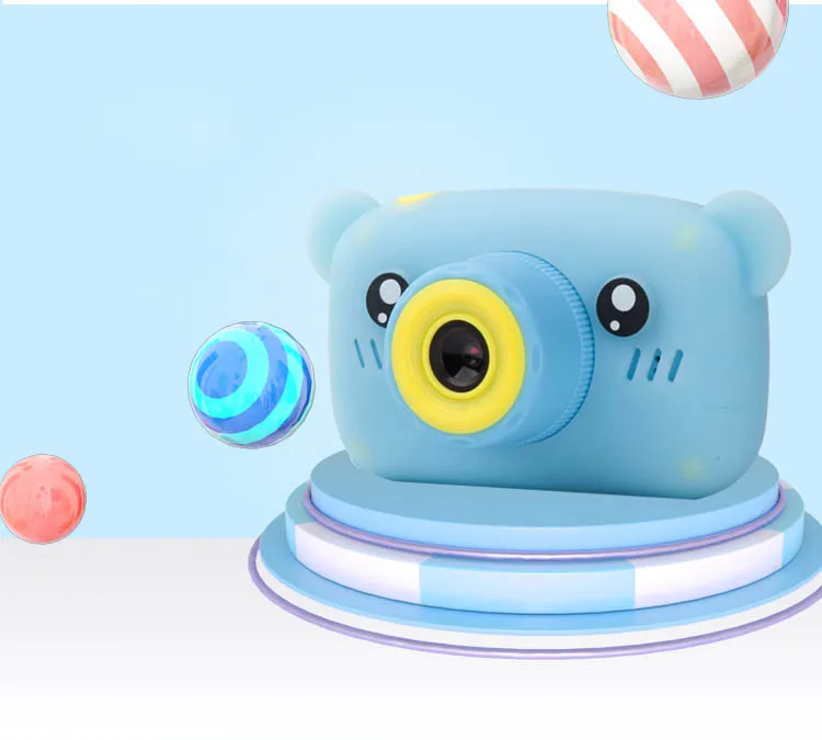 Hobbylan портативная детская 1300 Вт HD цифровая камера милая форма медведя из мультфильма 2 дюйма ips экран игрушечная мини-камера подарок для детей