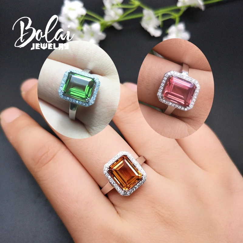 

Bolaijewelry,Color change Gemstone Ring 925 sterling silver created diaspore zultanite colorful Ring best gift for women
