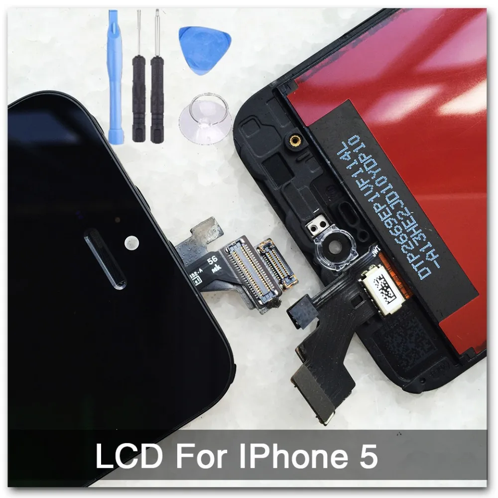 Black 100 Guarantee A LCD Display For Iphone5 Touch Screen Digitizer Assembly Tools Screen Protector
