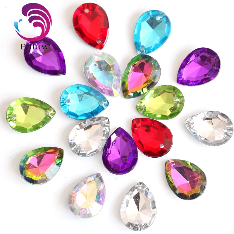

50pcs Teardrop Arcylic Sew on Rhinestone Pointback Crystal Sewing Rhinestone Crystal Sew on Rhinestones Wedding Dress B3367