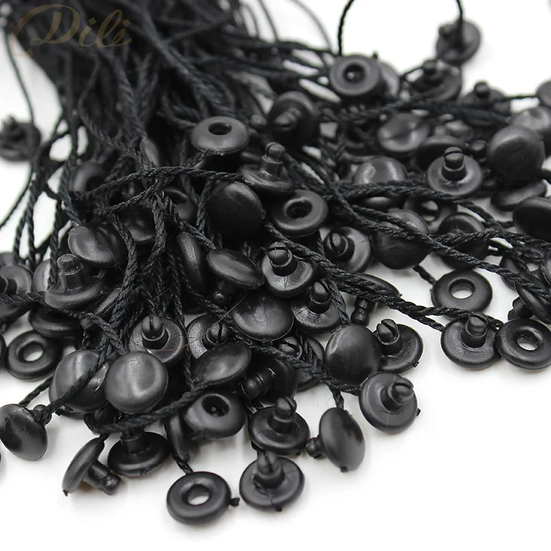 100pcs black garment hang tag string 7'' quanlity hang tag string cord for garment price seal