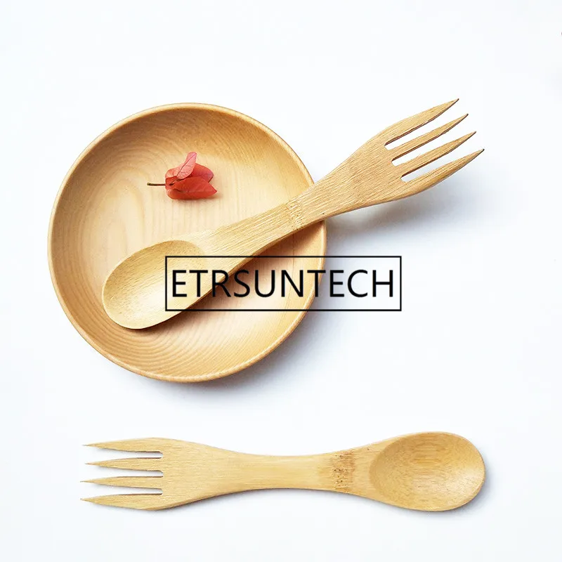Description Picture 4 of item300Pcs/Lot Bamboo Spoon Forks Set Natural Bamboo Cutlery Coffee Tea Spoons Salad Fruit Fork
