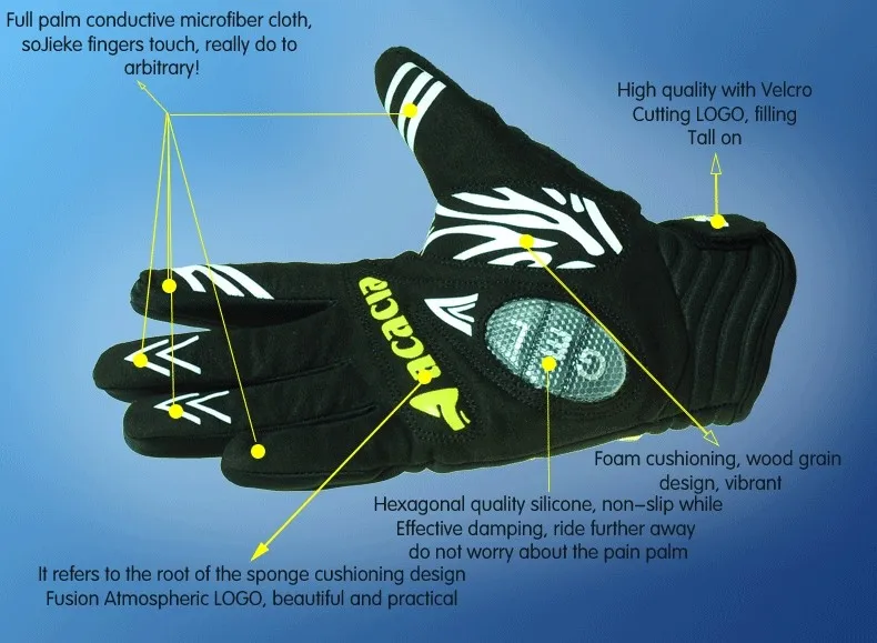 UWW Акация полный палец Мужчины Велоспорт мотокросса зимние Термические перчатки противоударные рыболовные перчатки аксессуары для гольфа для мужчин 06667