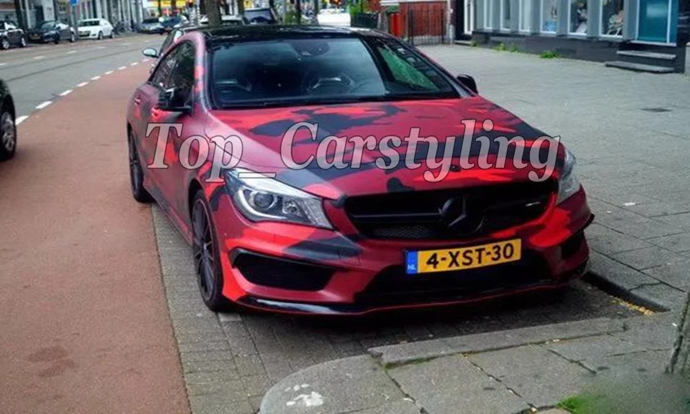18-black red car Camouflage  Camo vinyl wrap car sticker 3M Avery Arlon Vinyl (5)