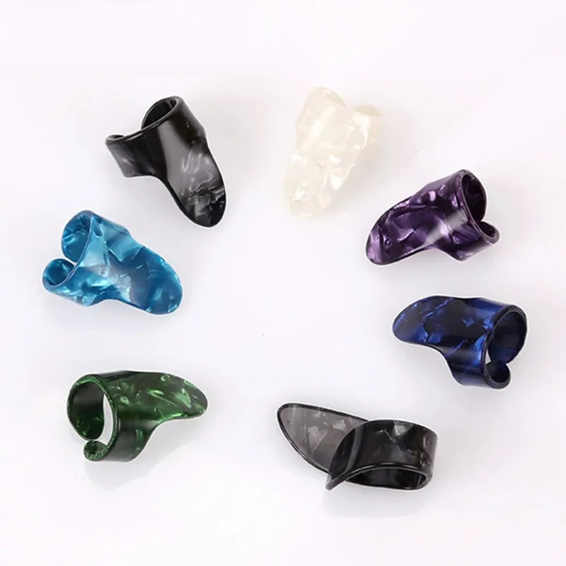 4pcs/set Celluloid Finger Guitar Pick Mediator 1 Thumb 3 Fingerpicks Shell Plectrum | Спорт и развлечения