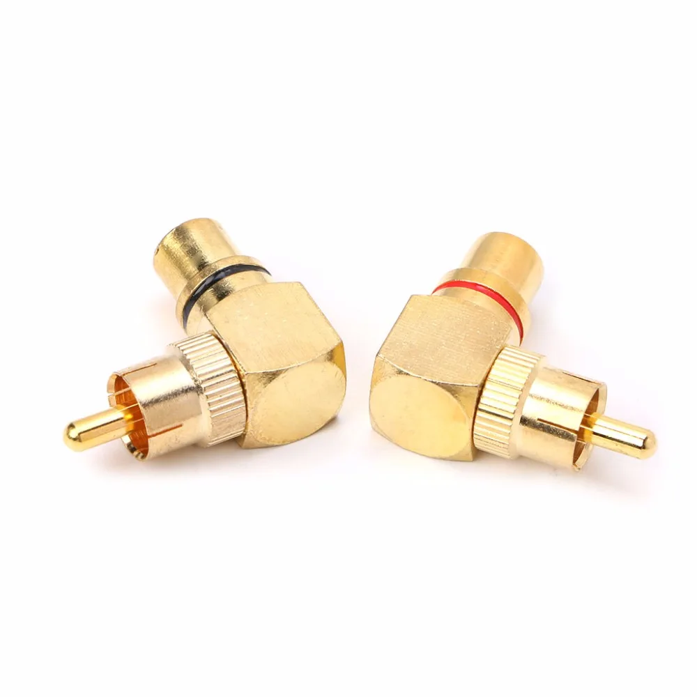 2 шт. латунные RCA коннекторы с прямым углом от Папа мама Позолоченные 90