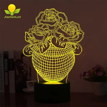 

RGB 3D 7 Colors Changeable Lights Vase Night Light