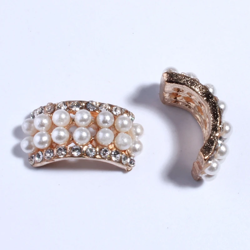 

10PCS 10*20MM Fashion Craft Pearl Crystal Rhinestone Buttons For Flower Round Cluster Button Wedding Embellishment Jewelry Craft