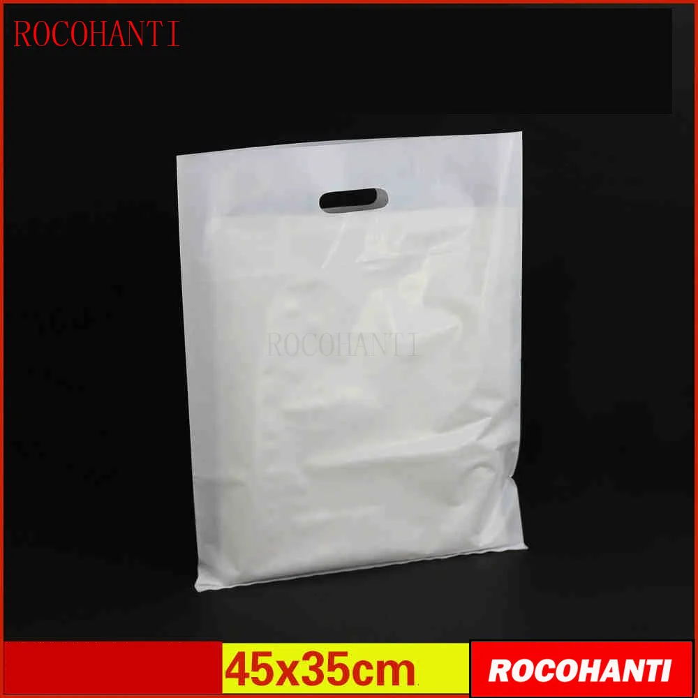 Bolsas de Plástico Bolsa de Roupas Feitas sob Encomenda com Hanlde Bolsa de Compras Impressão do Logotipo Plana Personalizado 100x 45*35 cm