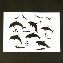 A4 Size DIY Craft Dolphin Pattern Stencil Template For Wall Painting Scrapbooking Stamp Decor Embossing Paper Cards A4 Size DIY Craft Dolphin Pattern Stencil Template For Wall Painting Scrapbooking Stamp Decor Embossing Paper Cards