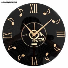 Homingdeco креативные ретро настенные часы с музыкальными нотами, виниловые Подвесные часы для CD альбома, черные настенные часы для гостиной, дома, спальни, кафе, Декор