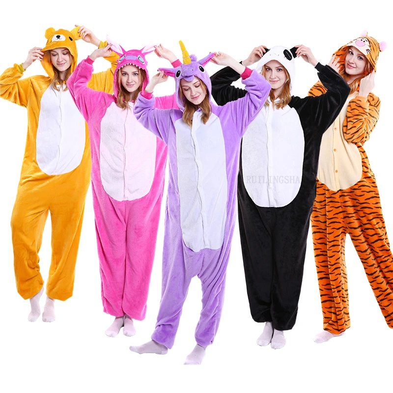 Adult Unisex Pijama Unicornio Pyjamas for Women Men Cosplay Costume Animal Pajamas Stitch Unicorn Pikachu Bear Onesie Sleepwear|pyjamas for women| pijama unicornioonesie sleepwear -