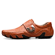 Brand Soft Genuine Leather Loafers Men Causal Boat Shoes Moccasins Designer Sneakers Flats Slip On Male Shoes Adult Footwear