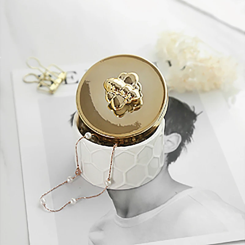 Golden Unicorn Little Bee Jewelry Box  Ceramic Ring Earrings Bracelets Necklaces Organizer Creative Storage Box