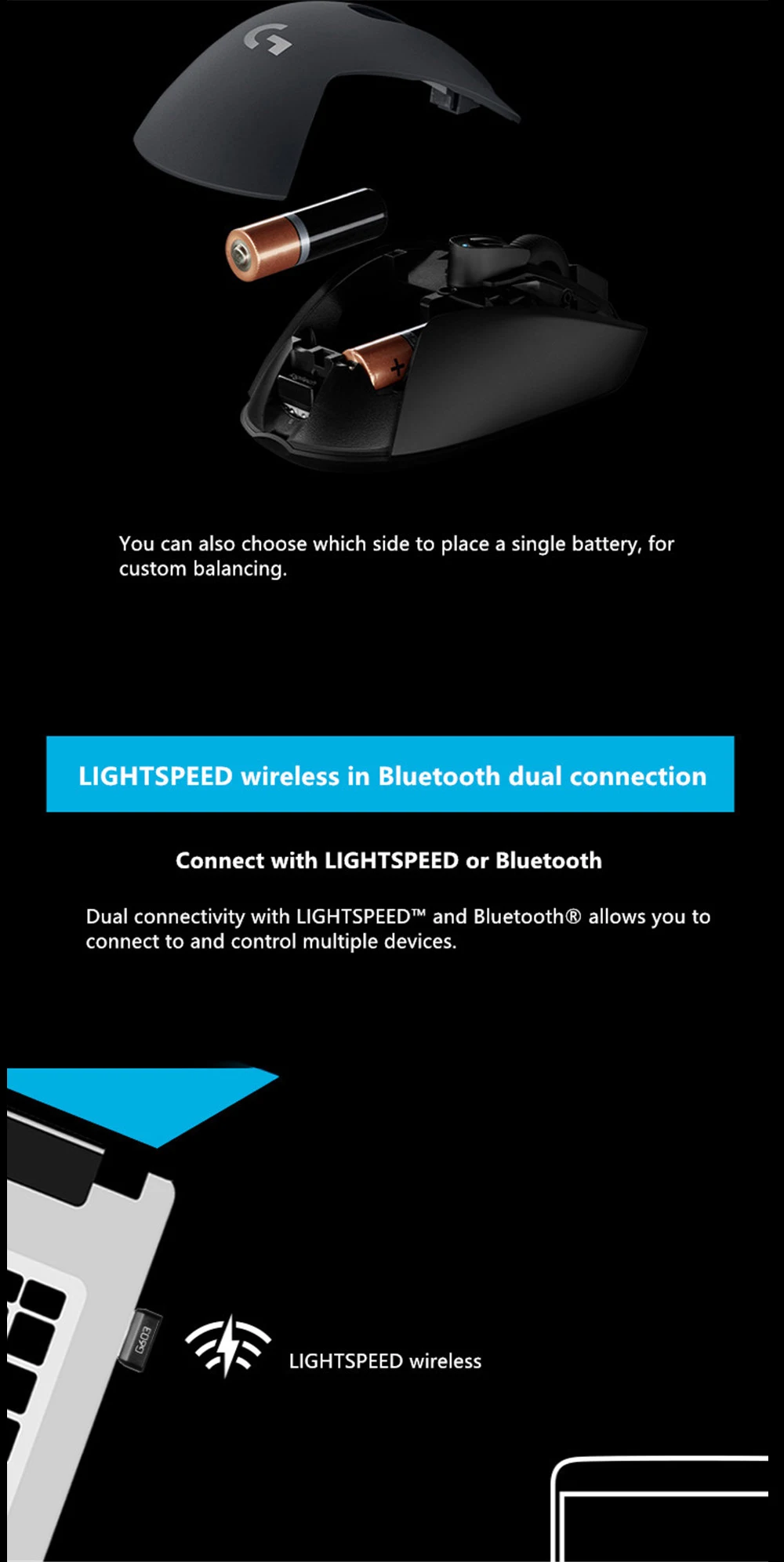 Оригинальная Беспроводная игровая мышь Logitich G603 LIGHTSPEED, оптическая, 12000 dpi, Bluetooth мышь для ПК, ноутбука, эргономичная, официальный агент