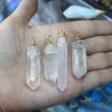 Натуральный уникальный белый кристалл столб неправильный камень кулон для женщин DIY Fit ожерелья для изготовления ювелирных изделий