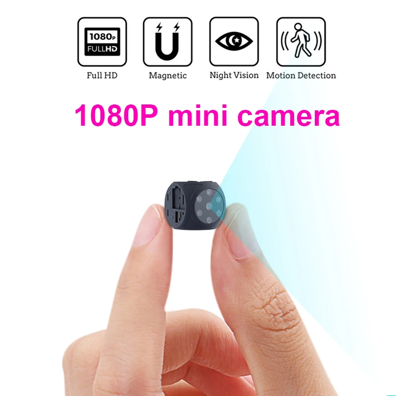 Mini macchina fotografica di visione notturna videocamera HD 1080p Motion Detection Video Recorder di sicurezza domestica videocamera Micro Cam per la registrazione televisiva nero 