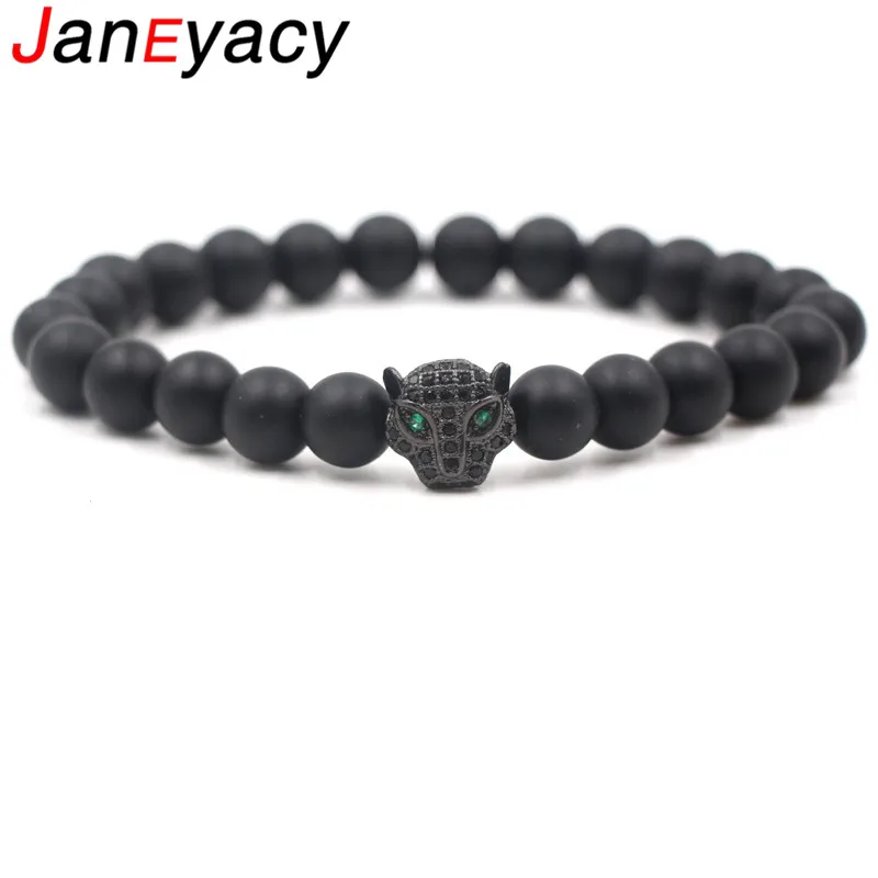 

Janeyacy 2018 Fashion Charm Bead Bracelet Women Europe Popular Black Zircon Women Bracelets DIY Frosted Stone Bracelets Pulsera