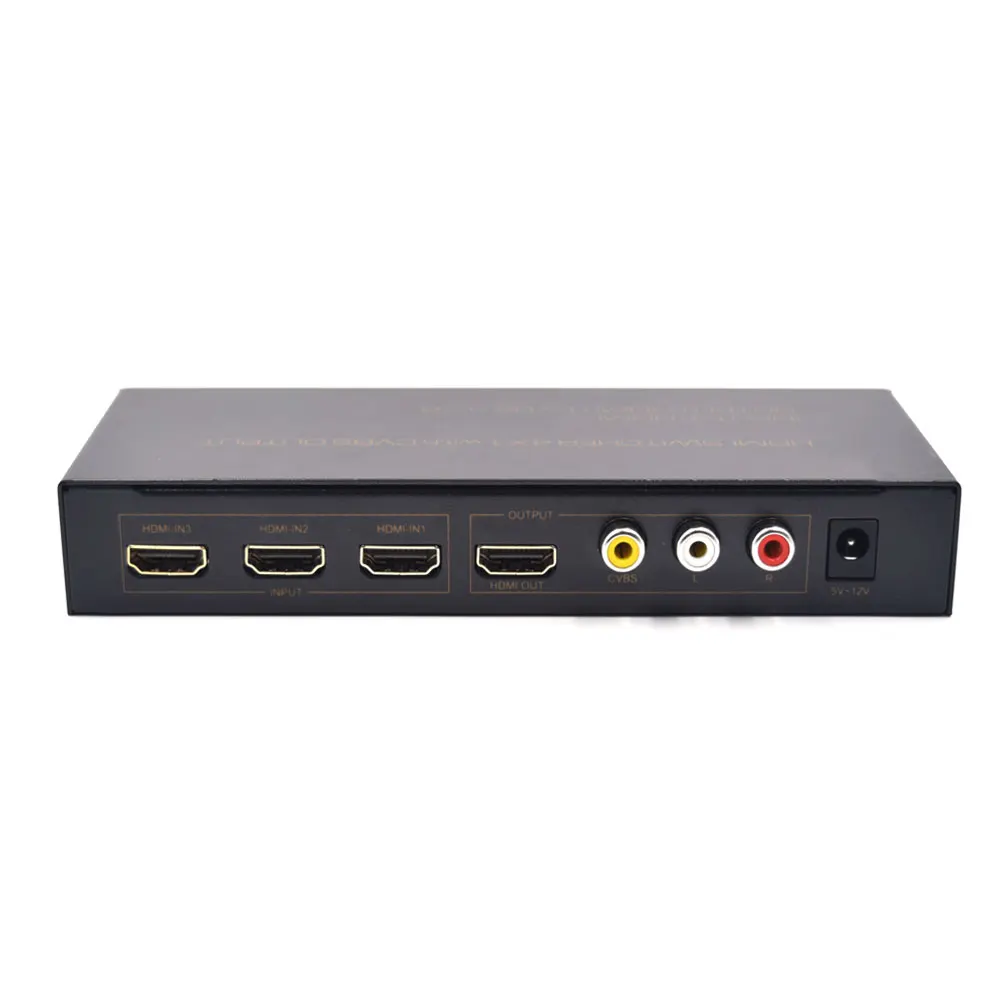 New HDMI Switch 4x1 HDMI Switcher with CVBS and L/R Output support CEC