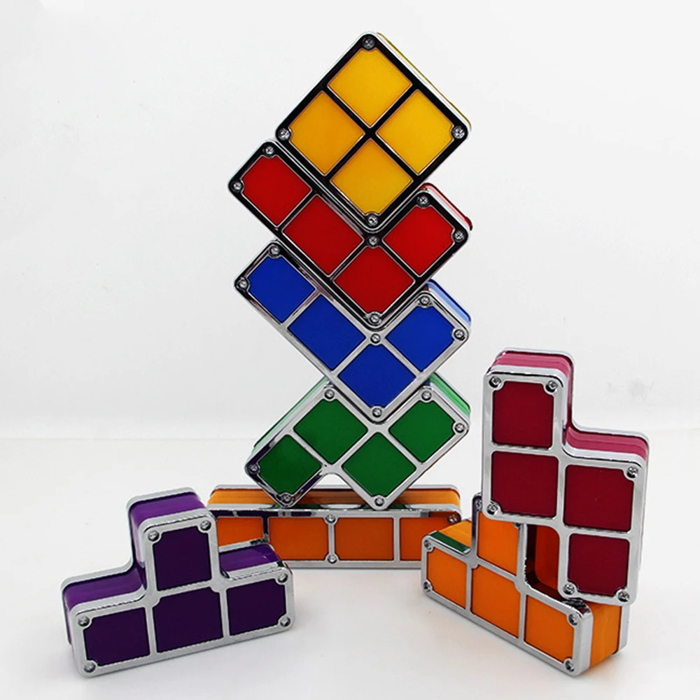 DIY Tetris пазл Штабелируемый светильник светодиодный настольная лампа конструктор