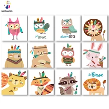 DIY Раскрашивание картины по номерам с цветами этнический Ветер индийский животный Рисунок Живопись по номерам оформлена дома