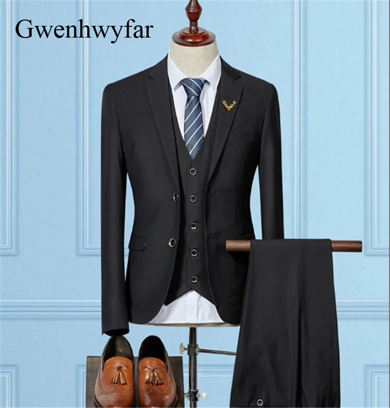 Buy Formal Costume Male Slim Fit Suits Groom Wedding