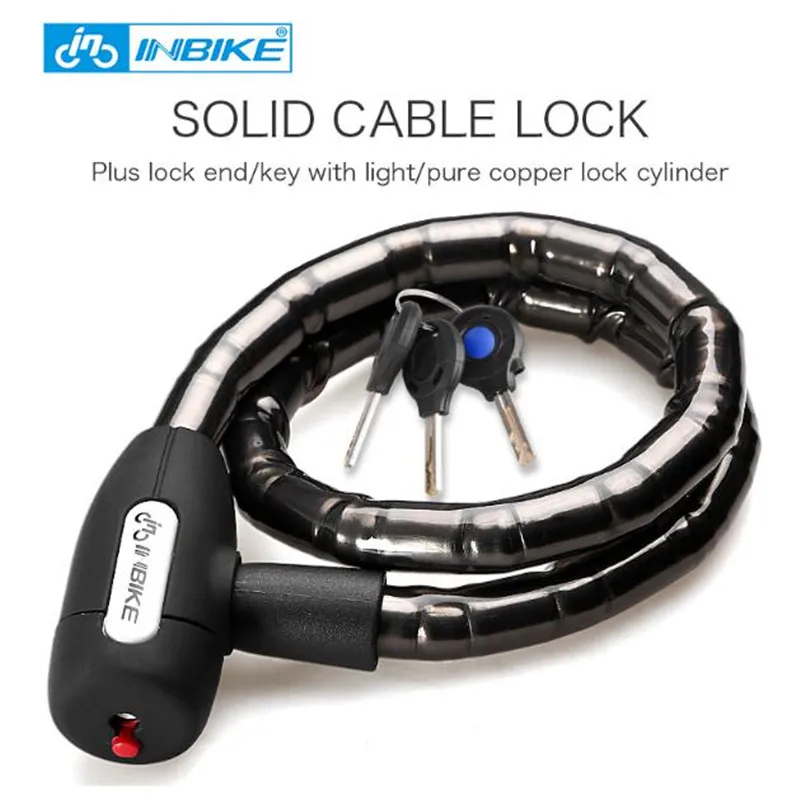 Замок INBIKE велосипедный с защитой от кражи 0 85 м водонепроницаемый|bicycle lock|bike lockcable