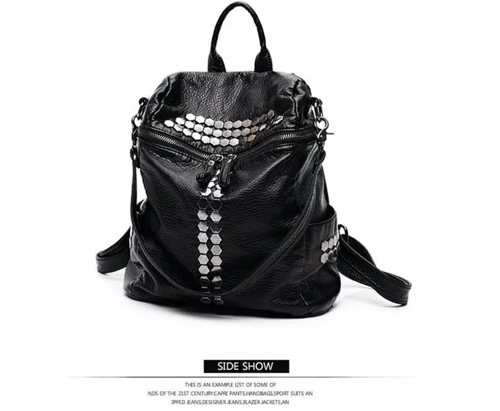 Rdywbu, высококачественный рюкзак со звездами, для мытья воды, из искусственной кожи, сумка для путешествий, для женщин, для отдыха, с заклепками, для девушек, большая емкость, на шпильке, школьный ранец, H104
