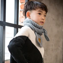 Теплый вязаный шарф для женщин, женский платок, роскошный бренд,, Модный милый осенне-зимний однотонный шарф для маленьких мальчиков и девочек