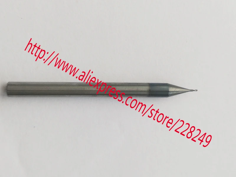 2pcs 0.5mm with 3.175mm shank diameter HRC55 2 Flutes Micro Grain Tungsten Carbide Flat End Mill CNC Milling Cutters Router Bits