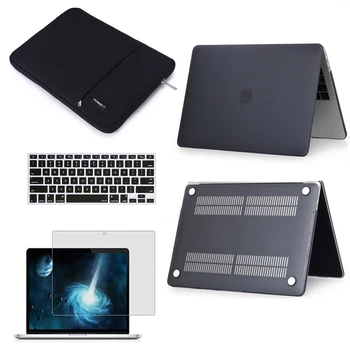 

4IN1 New laptop Hard Case+Sleeve bag+Screen protector+keyboard cover For Apple Macbook Pro Air Retina Touch Bar 11 12 13 15inch