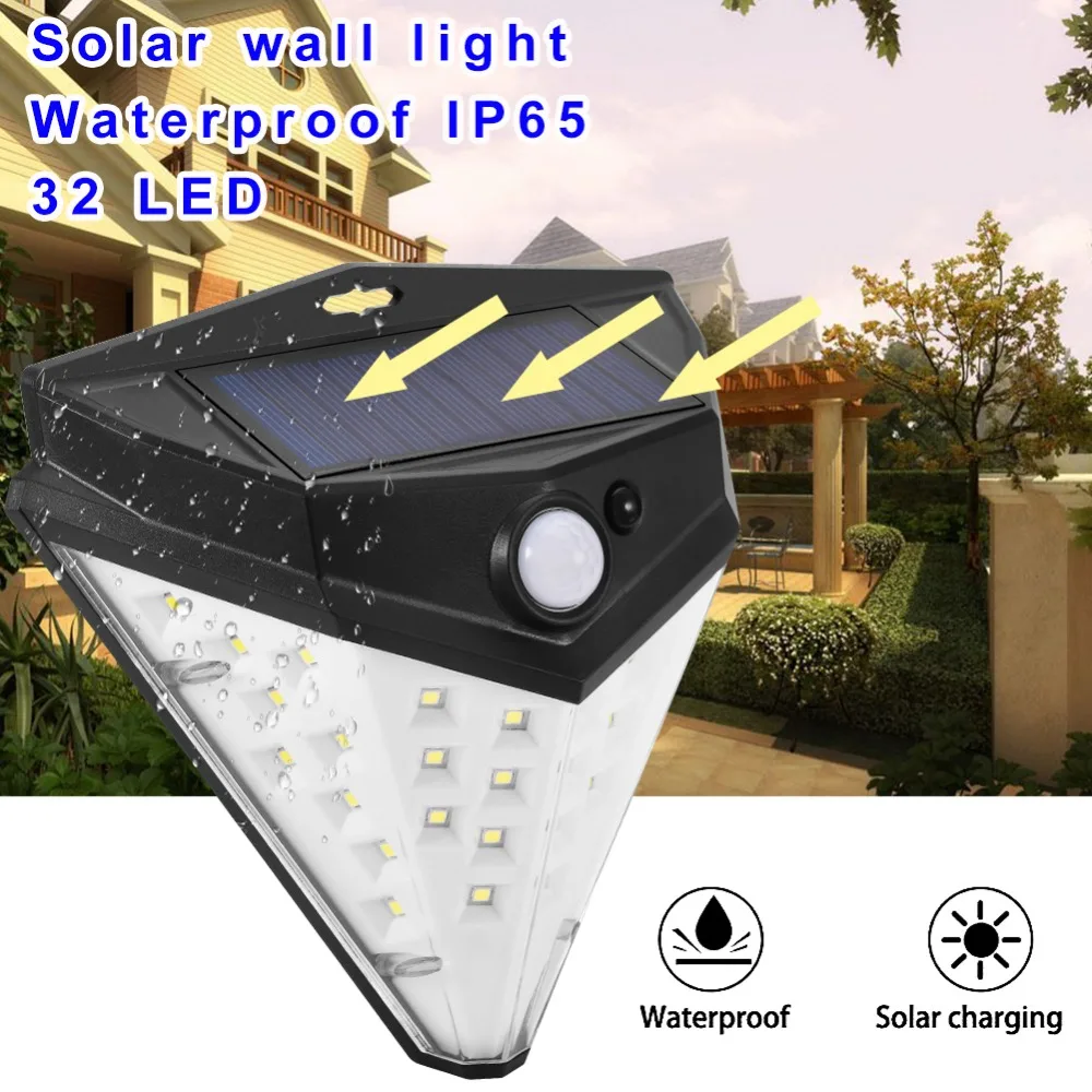 

LED Solar Sensor Light Waterproof Outdoor Motion Activated Security Lighting 32 LED Bright Powered For Patio Deck Yard Garden