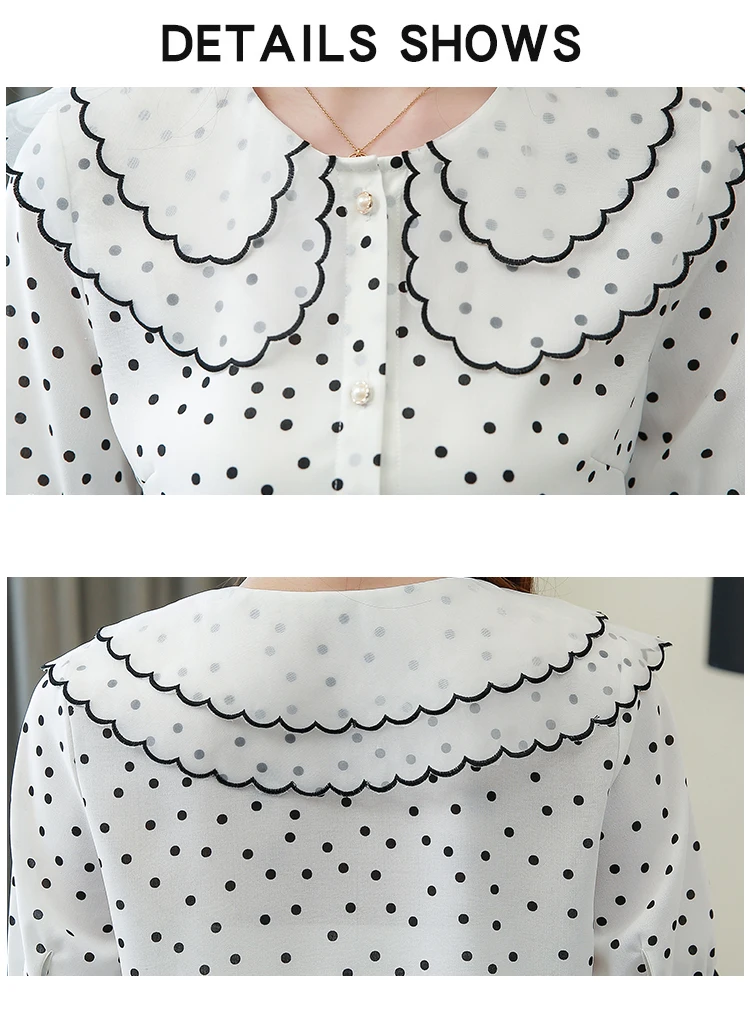 Dingaozlz летняя одежда новая корейская мода горошек шифоновая рубашка Повседневная Женская топы с коротким рукавом женская блузка Blusa