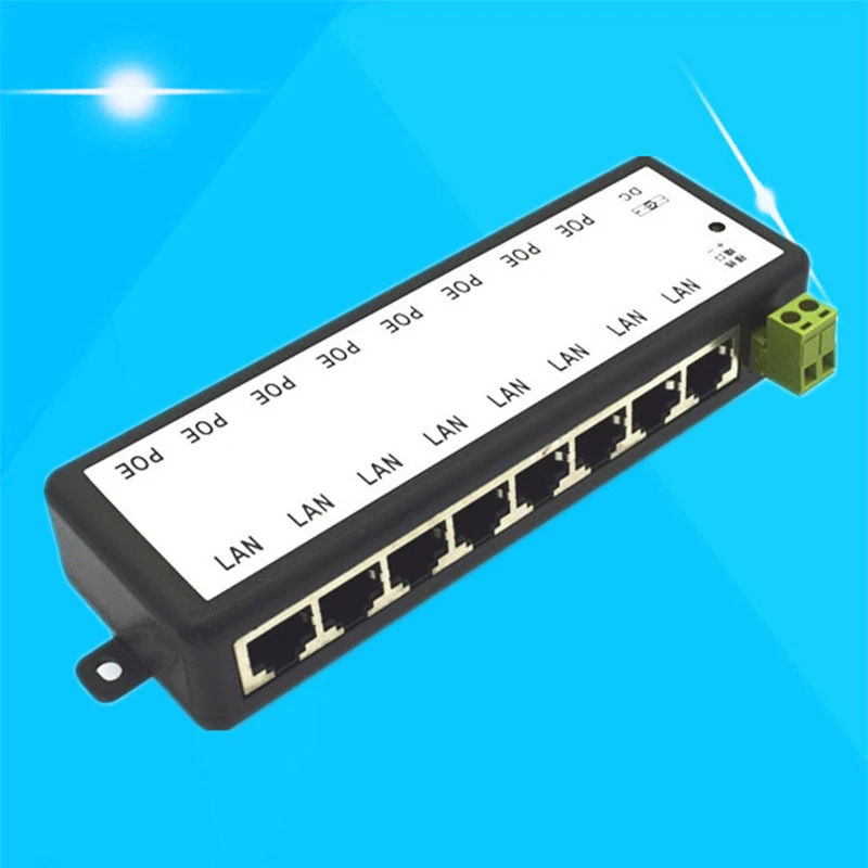 

HOT 8 Ports POE Injector Splitter for CCTV Networks Camera Power Over Ethernet BUS66