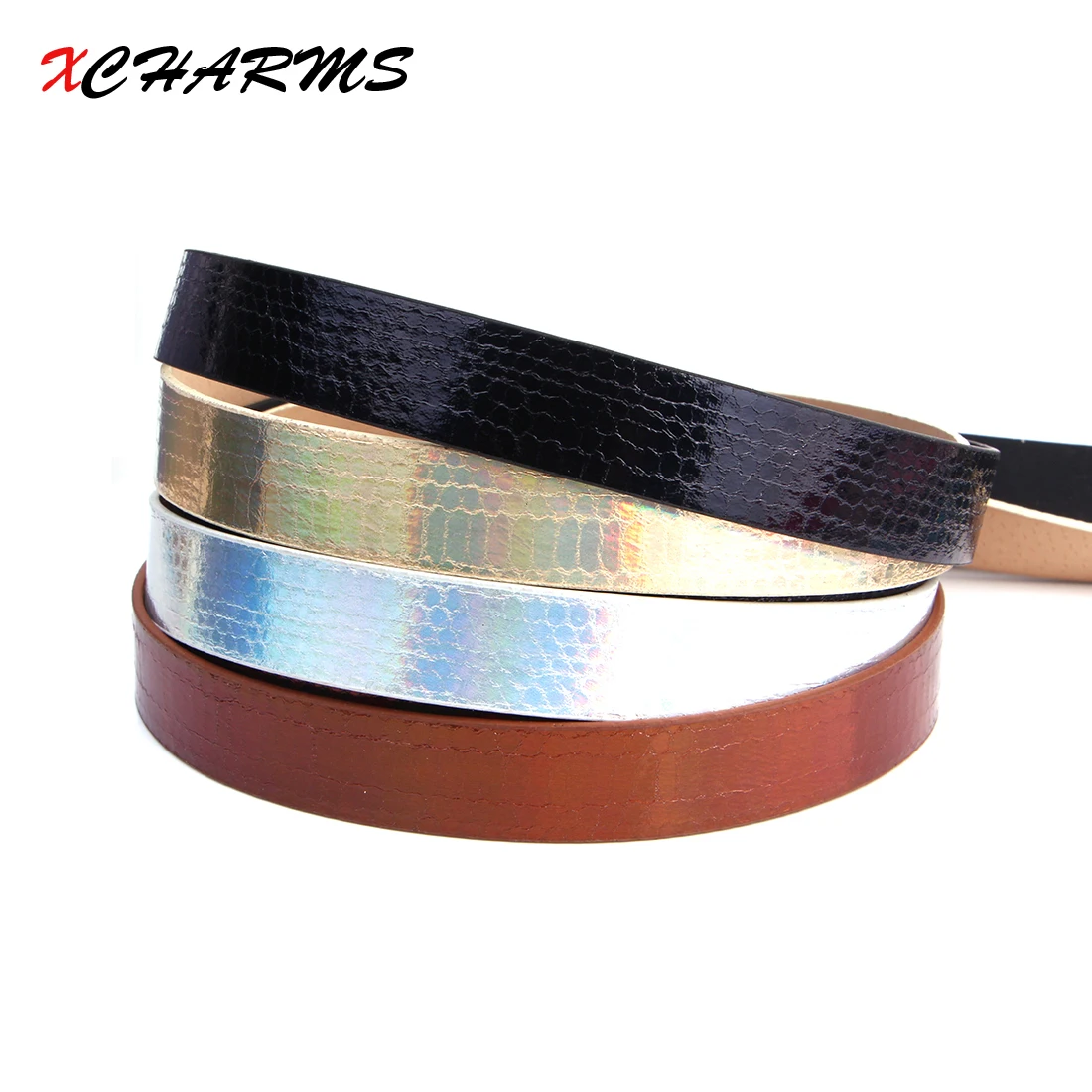 

XCHARMS/20MM Flat PU Leather Cord/Snake skin Pattern Rope/Jewelry Findings Accessories/Fashion Jewelry Making/Bracelet Materials