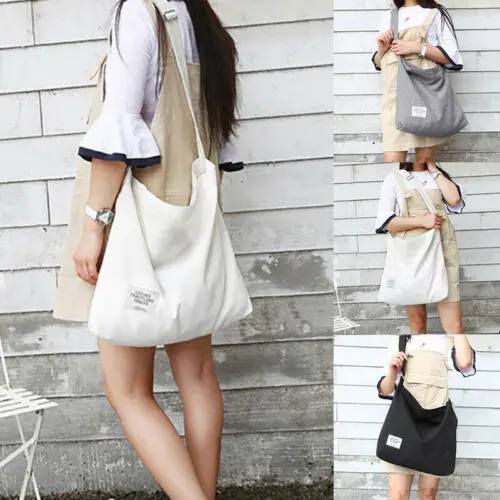 Женская Холщовая Сумка через плечо, сумка-мессенджер для девушек, сумка для путешествий, модная сумка для покупок