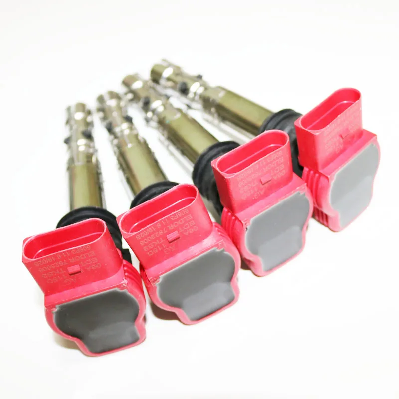 US $58.50 DAZOO 4PCS Red Ignition Coil 06A905115D For A udi A4 A6 TT V W Golf J etta Passat Beetle Bora Seat 06A 905 115D