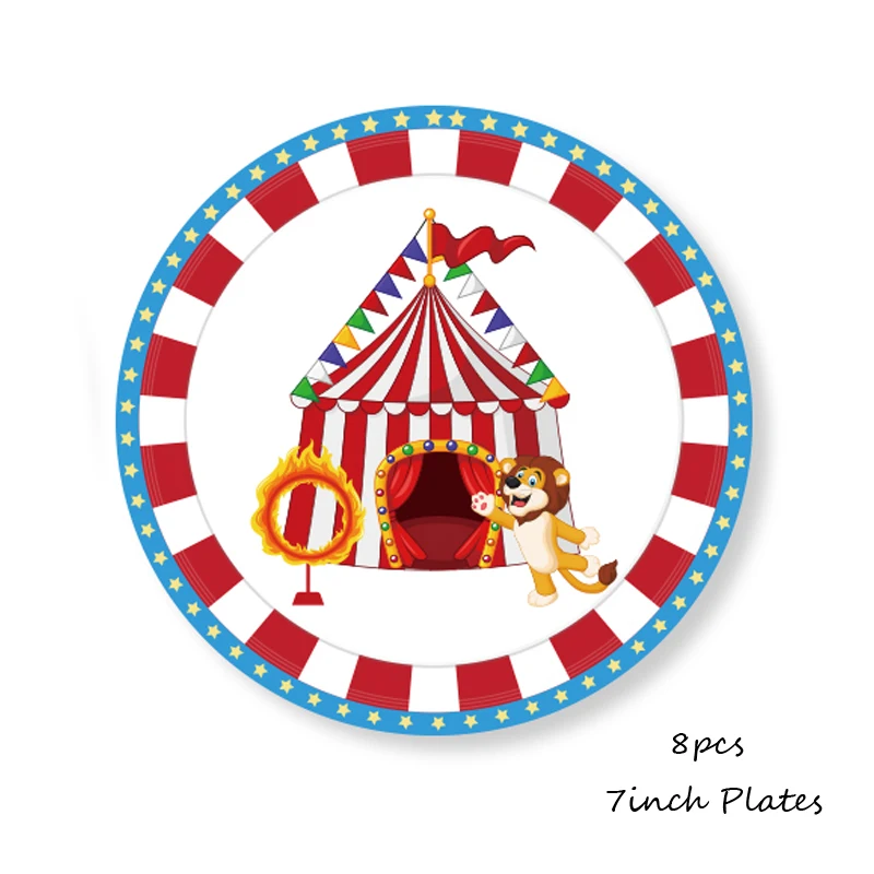 

Circus Theme Birthday Party Paper Plate/Cups/Napkins Blue Circus Monkey Elephant Baby Shower Boys Birthday Party Decor Supplies