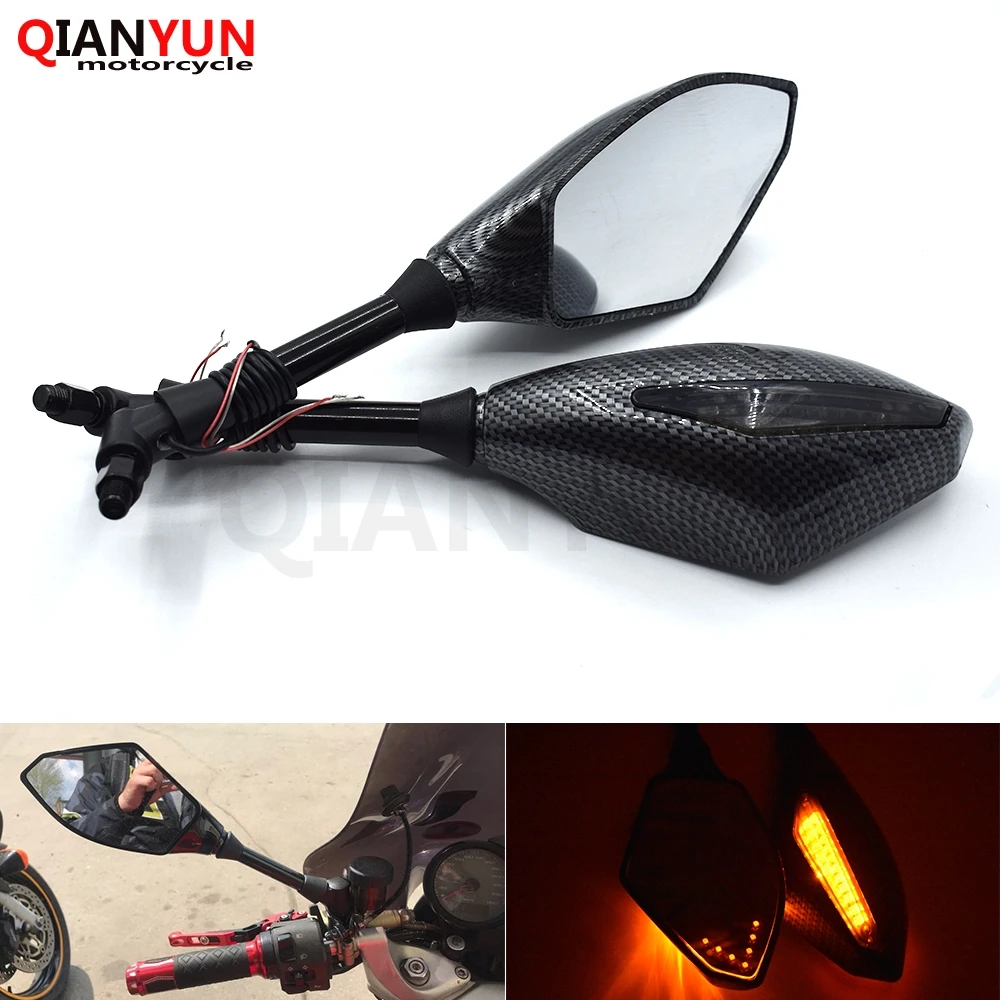 

Universal 10 mm motorcycle LED turn signal rear view mirror side mirror For Suzuki GSXR600 GSXR750 GSXR1000 GSR750 SFV650 GSR600