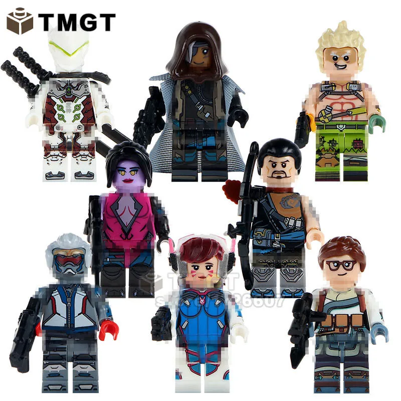 

TMGT Single Sale OW SOLDIER 76 Genji Widowmaker D.Va Hanzou Mei Set JunkRat Model Ana Amari Building Blocks kits Brick To